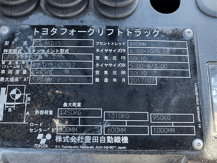トヨタ 02-8FD15／1.5t／3Mマスト／AT