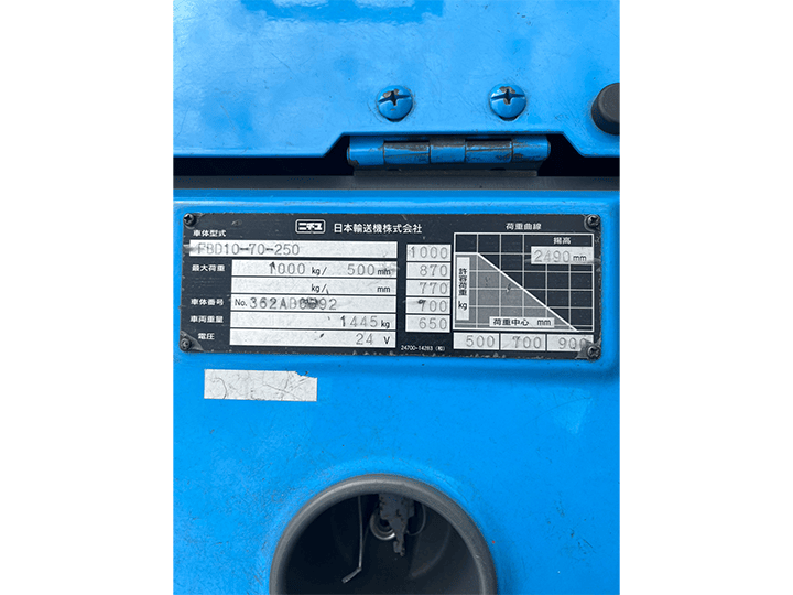 ニチユ FBD10-70-250／1.0t／ハンドリフト